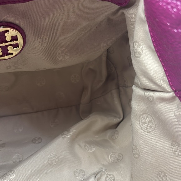 ✨Tory Burch Amanda Leather Tote Bag – Rare Purple – Large Shoulder Tote✨ - Picture 15 of 16